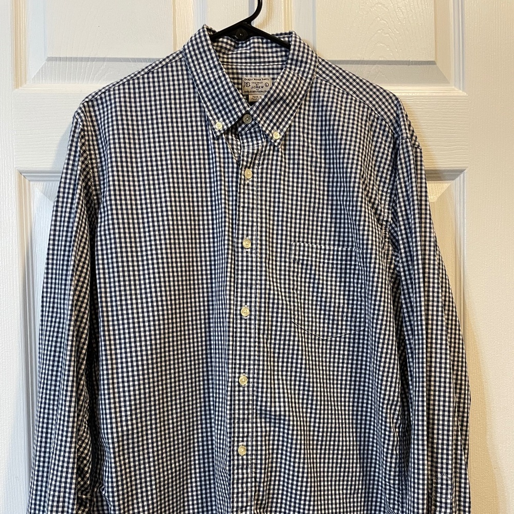 J Crew blue and white button down Men’s L